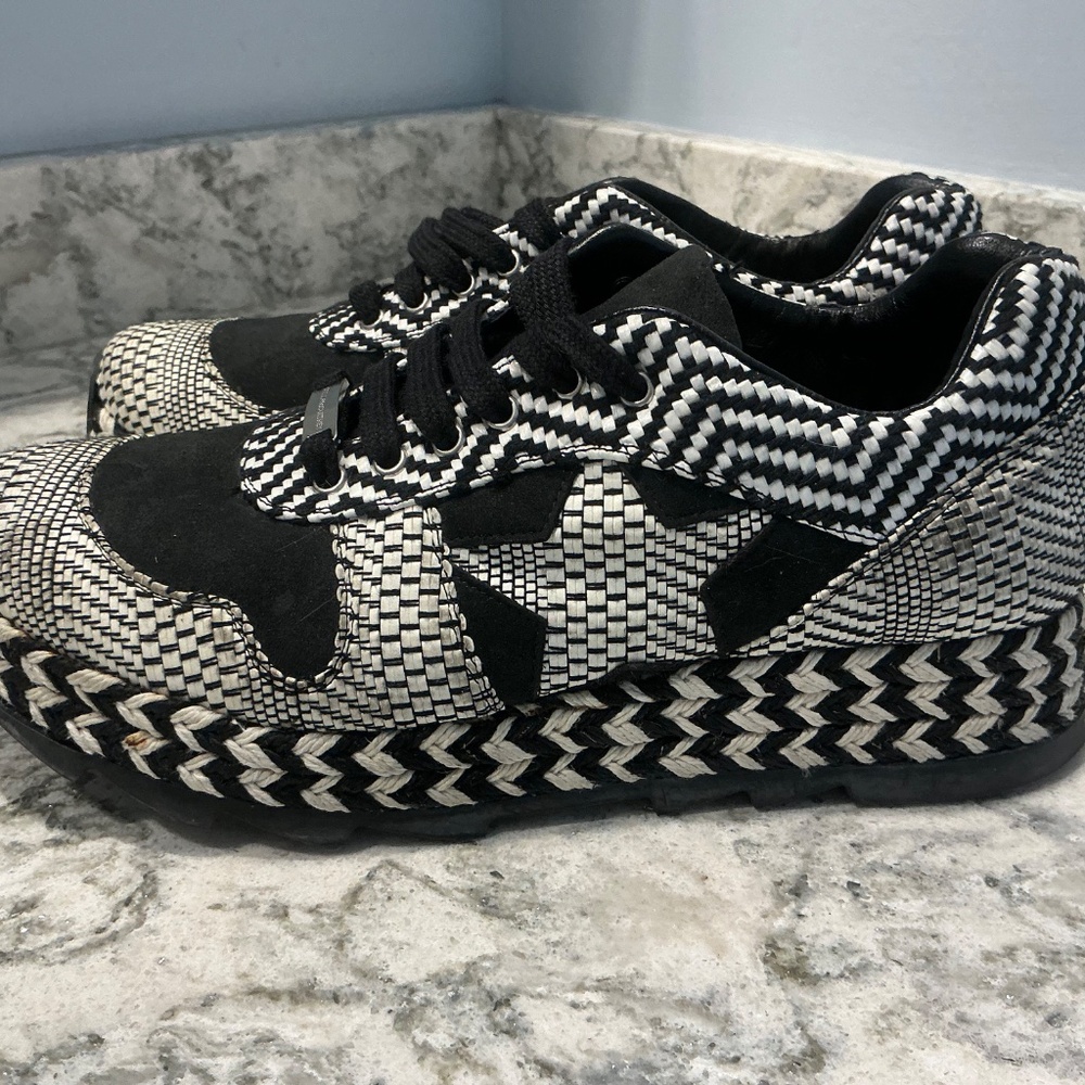 STELLA McCARTNEY White & Black Chunky Sneakers Size 35 - Picture 4 of 16